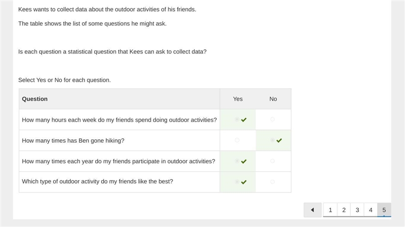 Kees wants to collect data about the outdoor activities of his friends The table shows-example-1