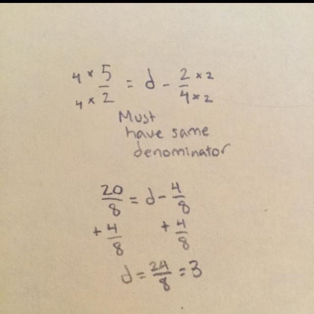 5/2=d−2/4 What does d=?-example-1