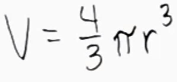 The radius of a sphere is 6 units. A sphere has a radius of 6 units. Which expression-example-1