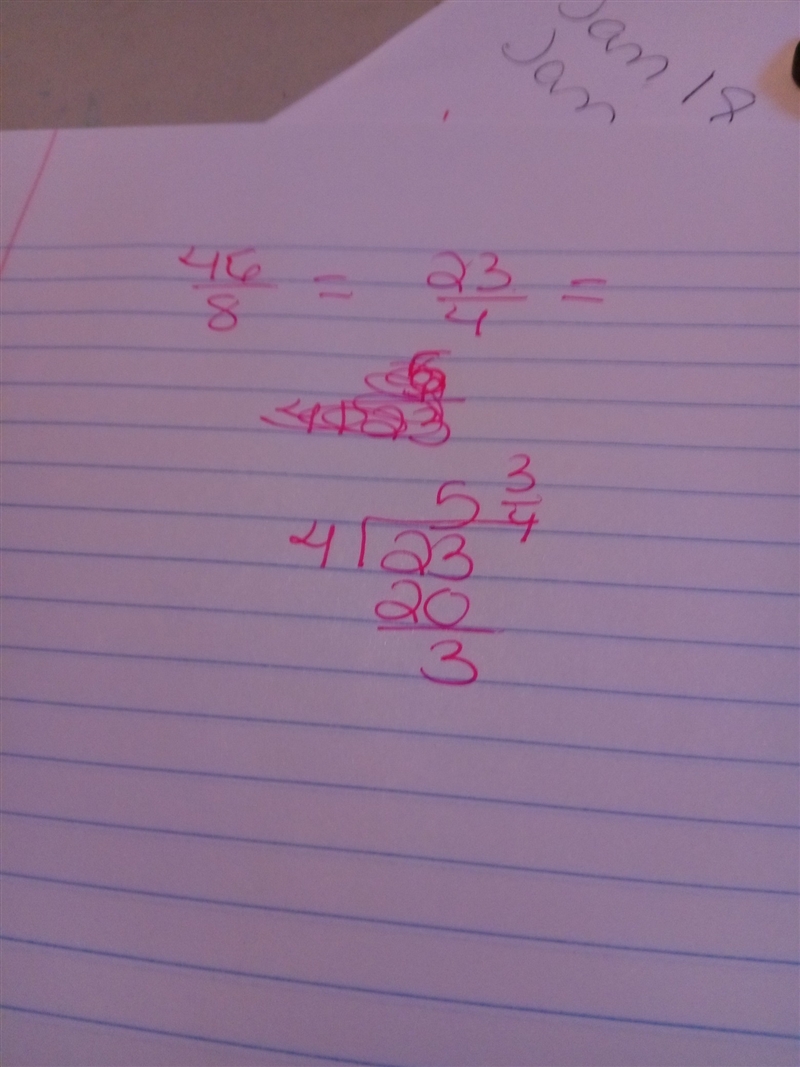 Rewrite 46 over 8 as a mixed number in simplest form-example-1