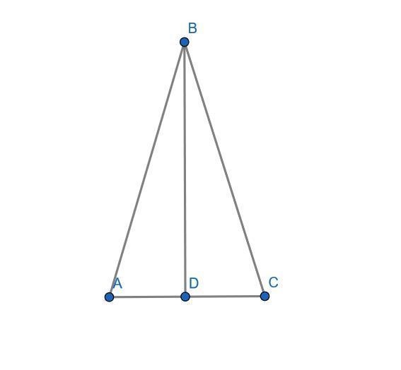 In ΔABC shown below, line segment AB is congruent to line segment BC: Triangle ABC-example-1