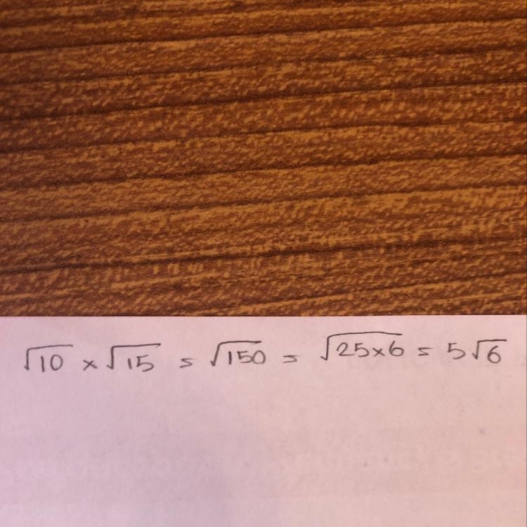 Simplify √10×√15 please answer my question-example-1