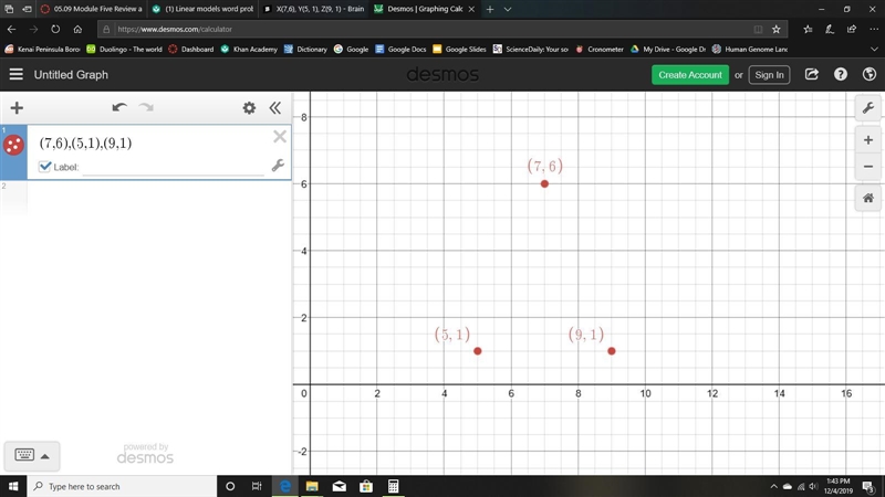 X(7,6), Y(5, 1), Z(9, 1)-example-1