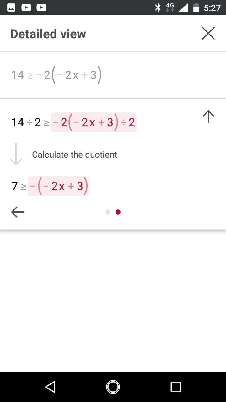 How do I solve: 14≥-2(-2x+3)-example-3