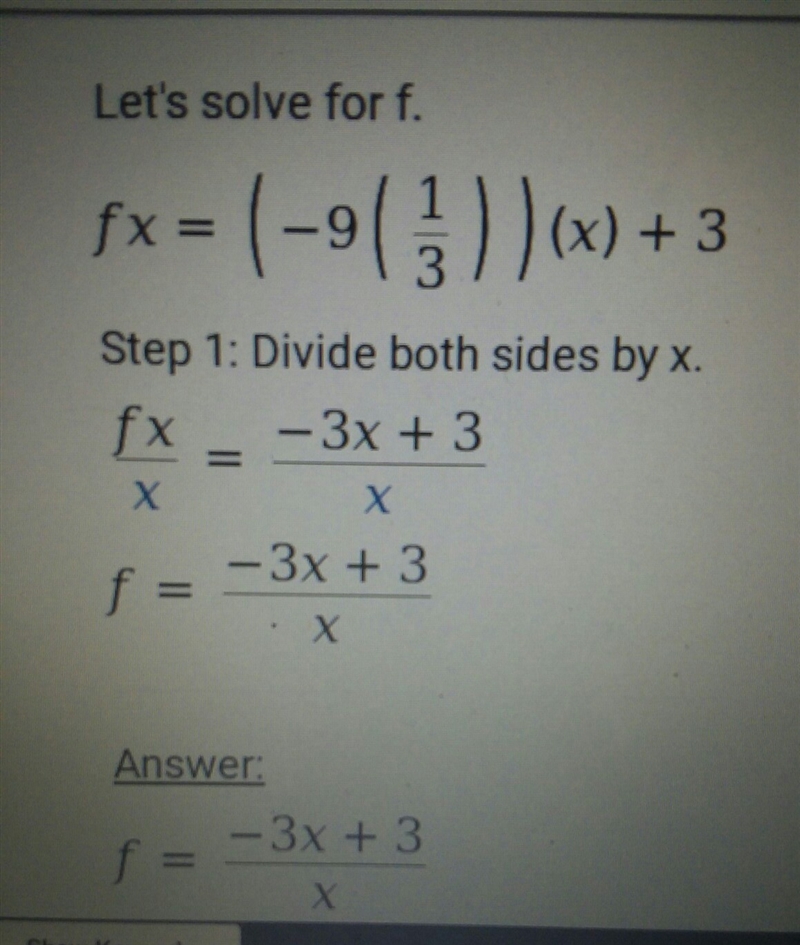 Consider the function f(x)=-9(1/3)×+3-example-1