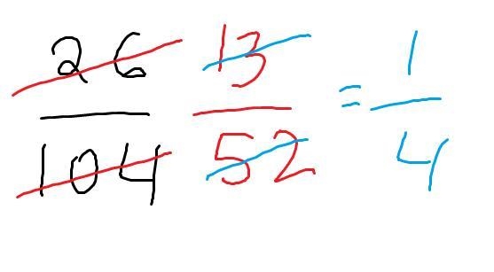 Which of the following fractions is equal to 1/4 A.12/60 B.48/12 C.36/108 D.26/104 E-example-1