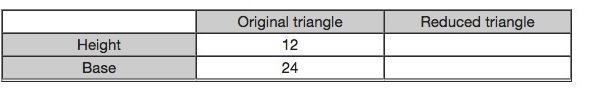 A scale factor of 1/3 is used to make a reduction of the original triangle-example-1