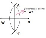 Explain how you would construct a perpendicular bisector of WX using a compass and-example-1