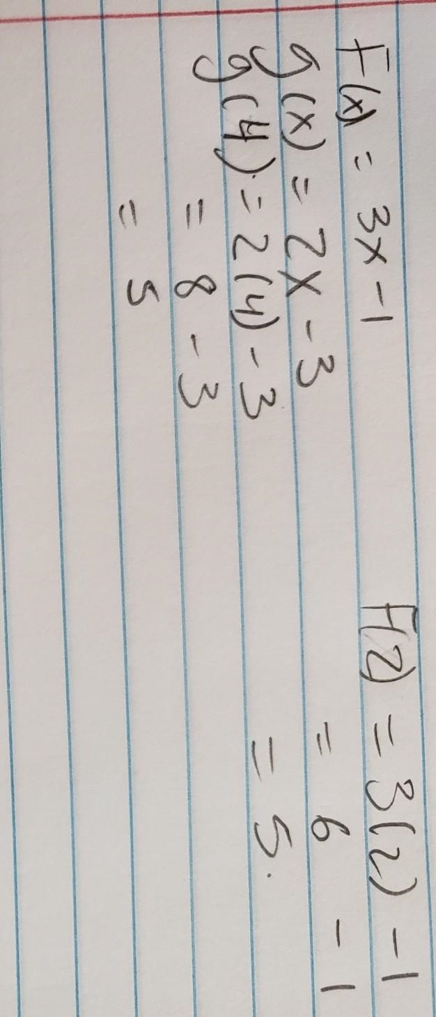 Given fx) = 3x - 1 and g(x) = 2X-3, for which value of does g(x) = f(2)? A)x=3/2 B-example-1