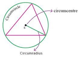 Kim is constructing the circumscribed circle about a triangle she drew. What is the-example-1