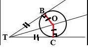 Given: TB and TC are tangents to circle O Prove: TO is the bisector of ∠BTC.-example-1