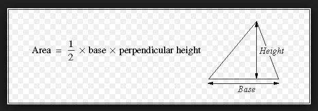 What is the formula to find the are of a triangle-example-1