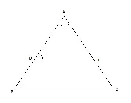 The length of a side of a triangle is 36. A line parallel to that side divides the-example-1