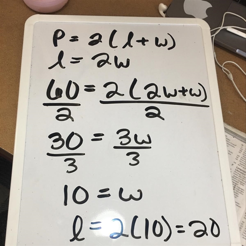 The length of a rectangle is twice it’s width if the perimeter of the rectangle is-example-1