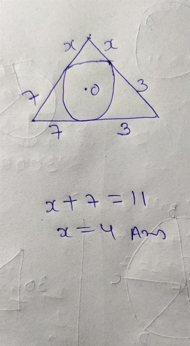 10 points Find x. Assume that segments that appear tangent are tangent.-example-1