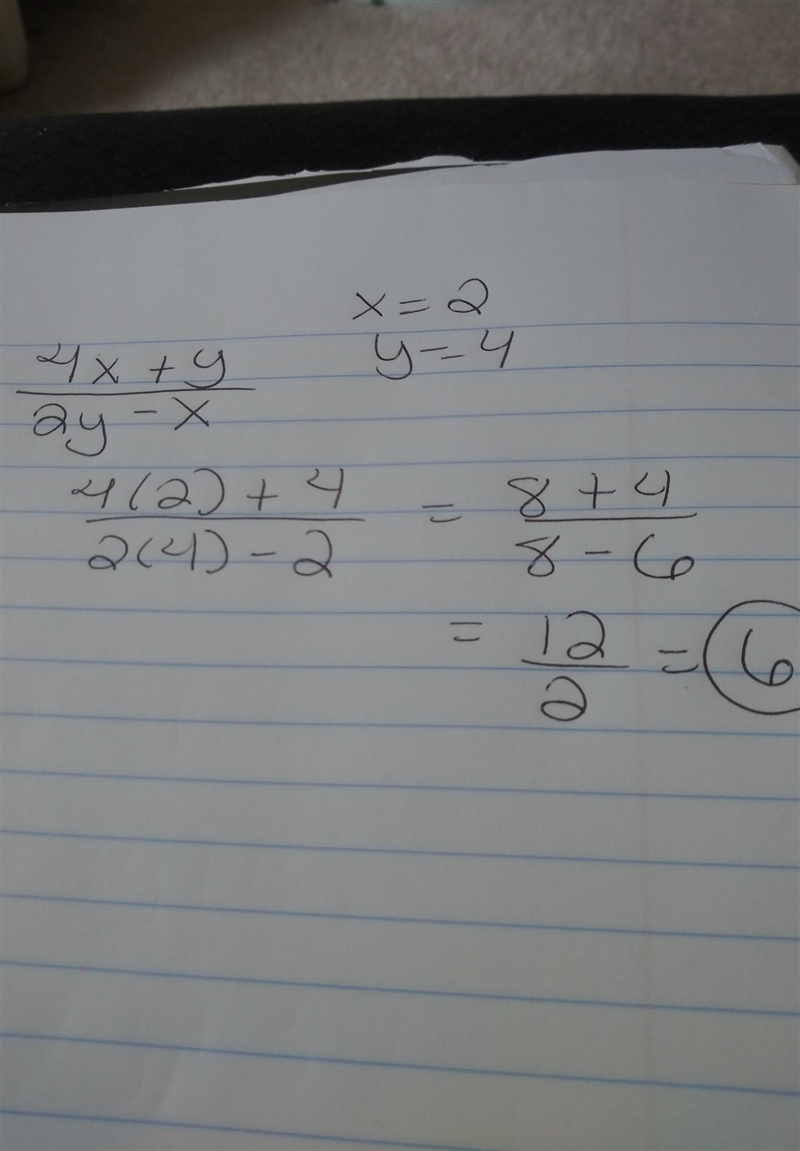 PLEASE HELP ASAP what is the simplified value of the expersSion, below when x=2 and-example-1