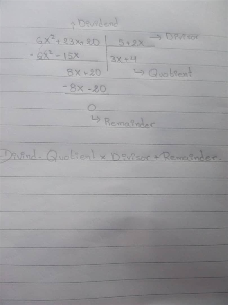 Find the quotient. (6x 2 + 23x + 20) ÷ (5 + 2x)-example-1