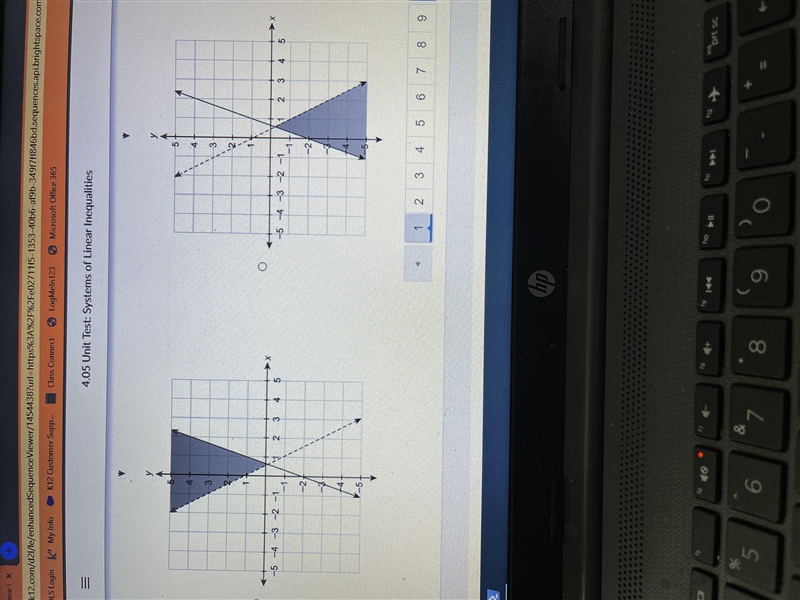 Which graph represents the solution to the system of inequalities? y < -2x + 1 y-example-2