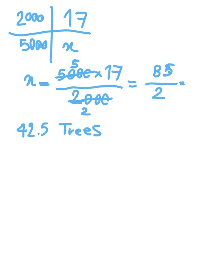 3. When 2,000 pounds of paper are recycled or reused 17 trees are are saved it 5.000 pounds-example-1