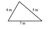 Frank's painting is on a large triangular canvas with side lengths 4 meters, 5 meters-example-1