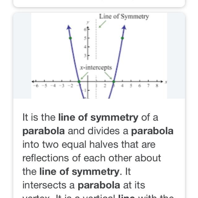 What is the parabolas line of symmetry-example-1