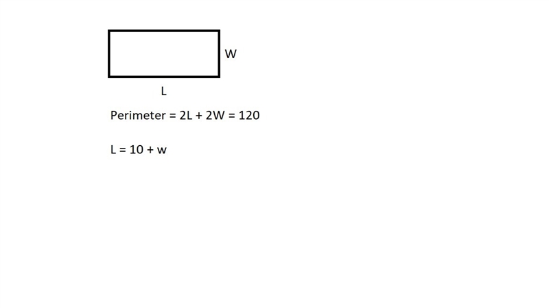 the perimeter of the rectangle is 120 feet. If the length of the rectangle is ten-example-1