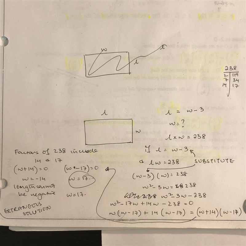 the length of a rectangle is 3 cm less than its width. What are the dimensions of-example-1