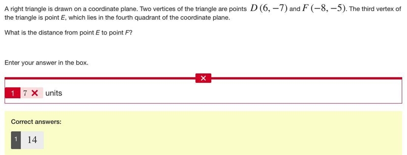 A right triangle is drawn on a coordinate plane. Two vertices of the triangle are-example-1