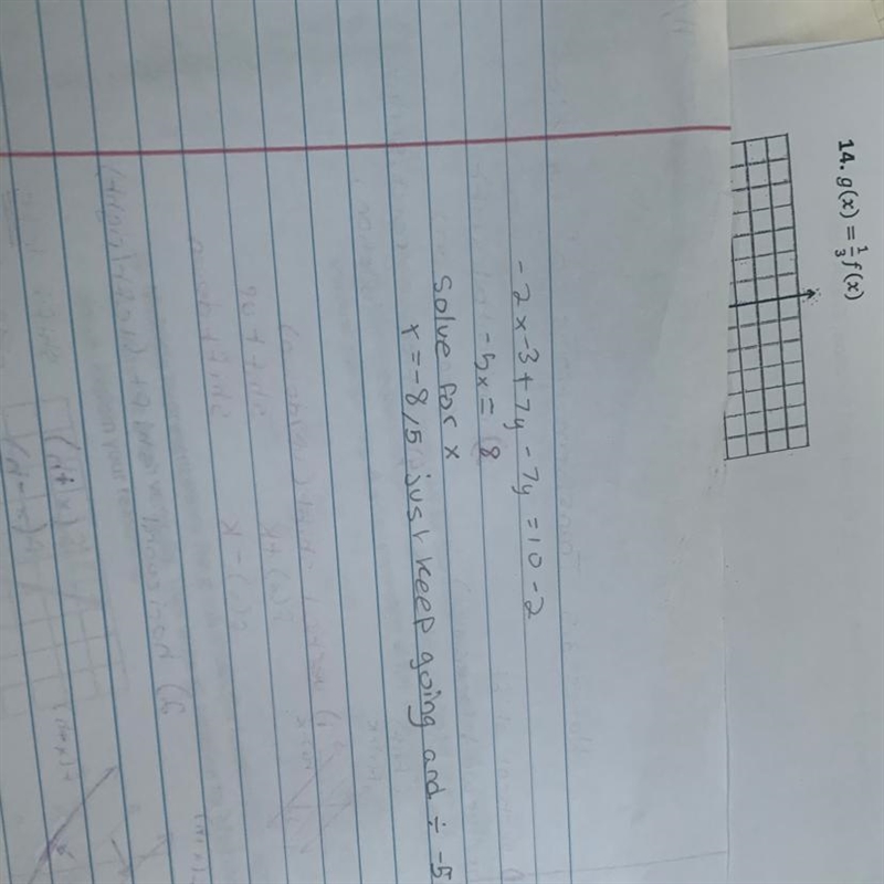 What is the result of subtracting the second equation from the first? -2x + 7y = 10 3x-example-1