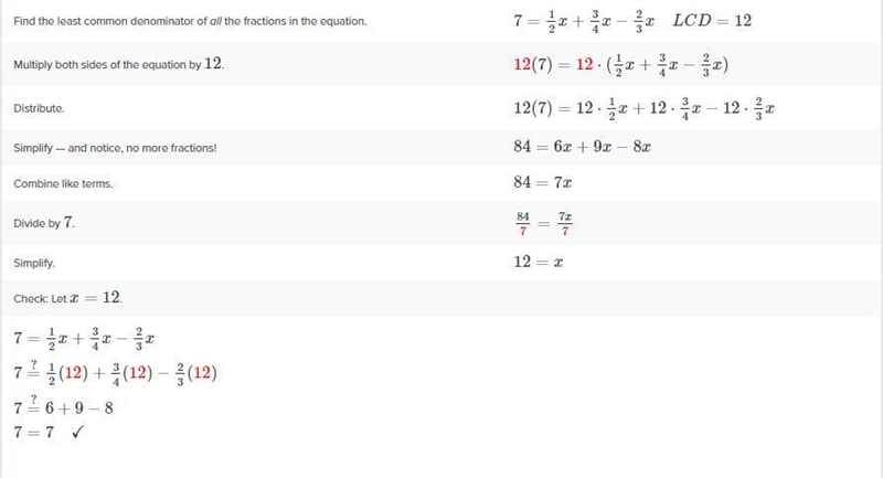 How to solve a equation with a fraction in it ​-example-1