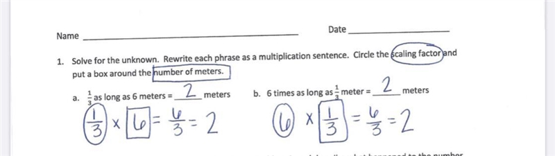 Solve for the unknown. Rewrite each phrase as a multiplication sentence. Circle the-example-1