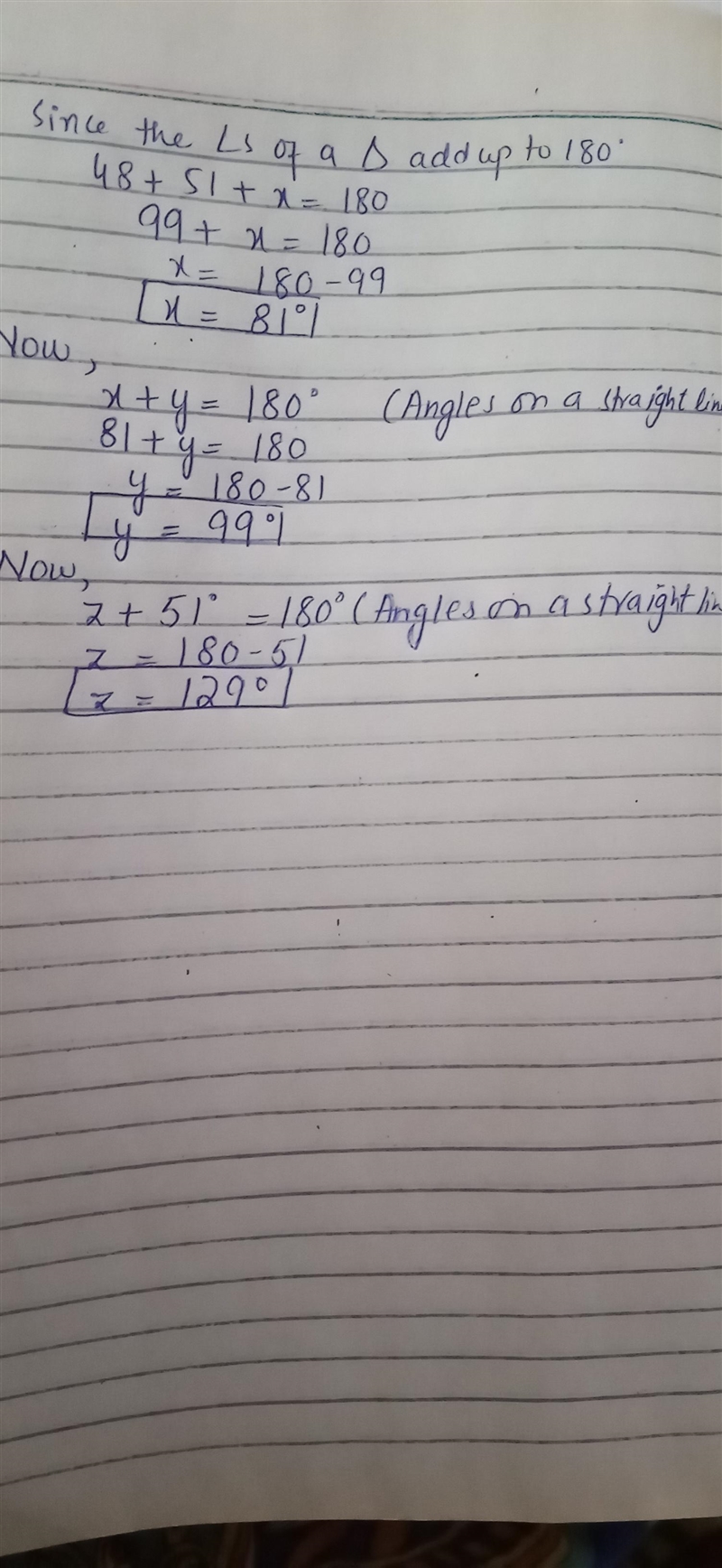 What is the value of: x, y, and z. With work shown.-example-1