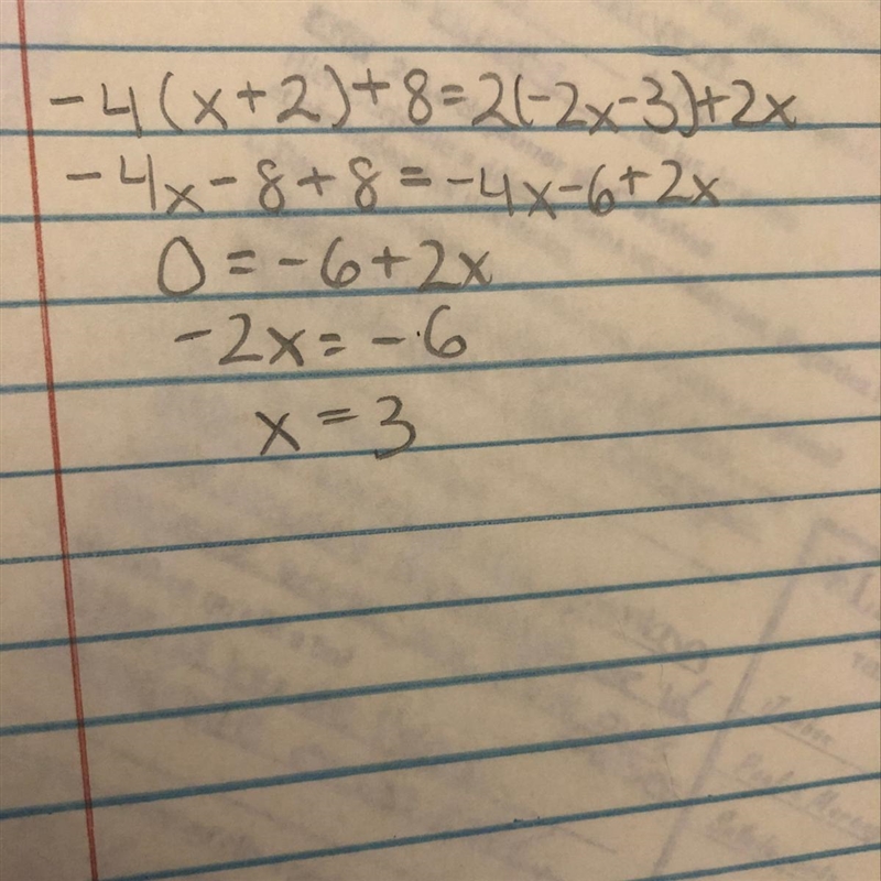 -4(x+2)+8=2(-2x-3)+2x-example-1