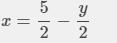 What is the value of x in the following system Y=3x-5 and 6x+3y=15-example-2