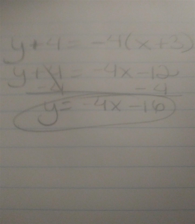 Write an equation in slope inteecept form of the line that passes through the point-example-1