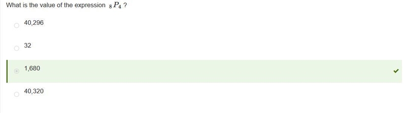 What is the value of the expression 8P4-example-1