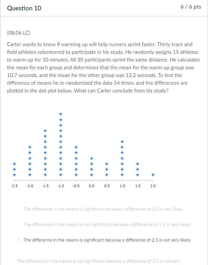 Carter wants to know if warming up will help runners sprint faster. Thirty track and-example-1