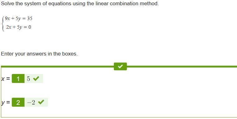 HELP ASAP Solve the system of equations using the linear combination method. {9x+5y-example-1