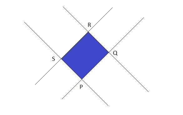 Two streets intersect at a 30- degree angle. At the intersection, the are four crosswalks-example-1