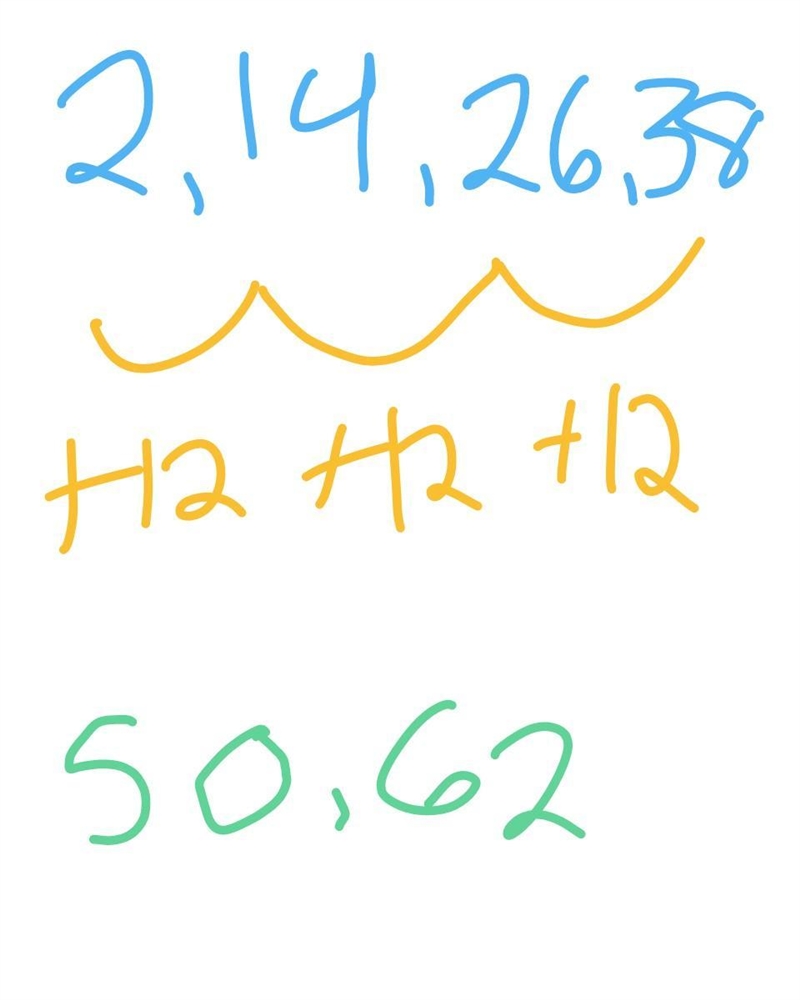 What are the next two terms in the​ sequence? 2​, 14​, 26​, 38​, ...-example-1