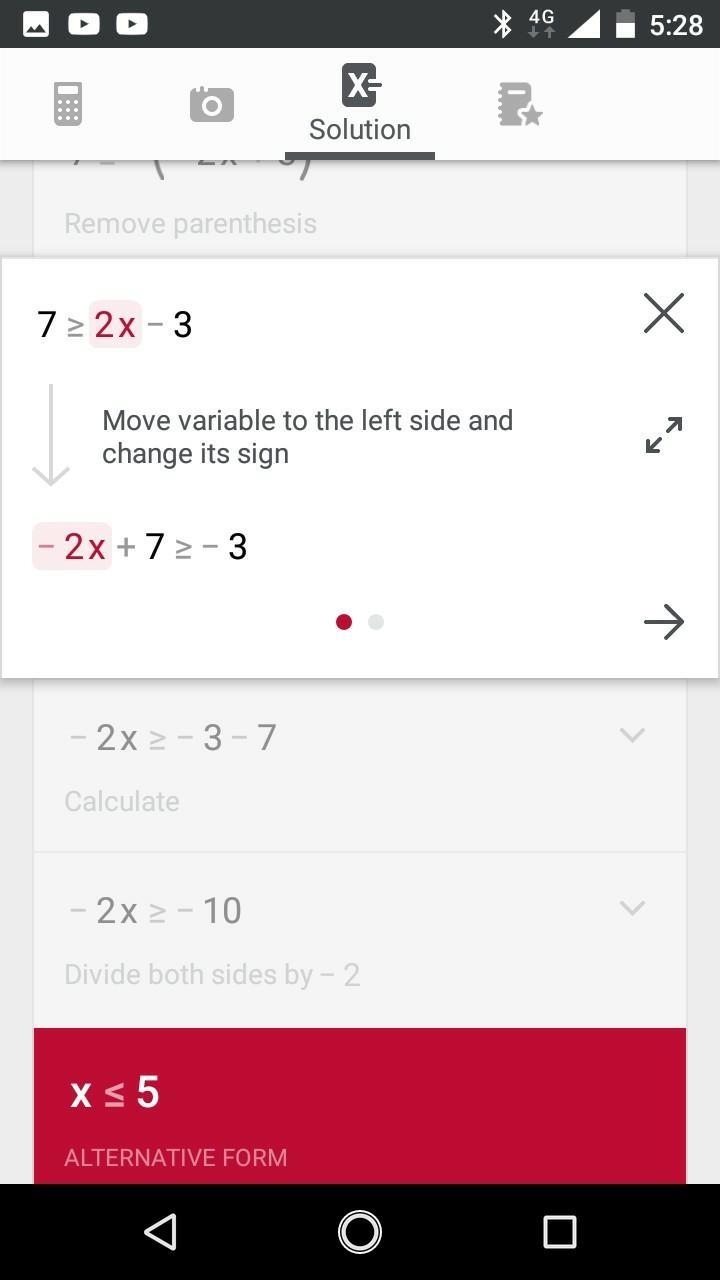 How do I solve: 14≥-2(-2x+3)-example-2