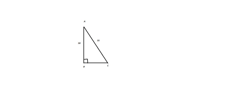 A leg of a right triangle is 30 meters long, and the hypotenuse is 35 meters long-example-1