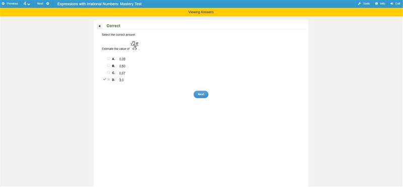 Estimate the value of the square root of 2 times 3.14 divided by the square root of-example-1