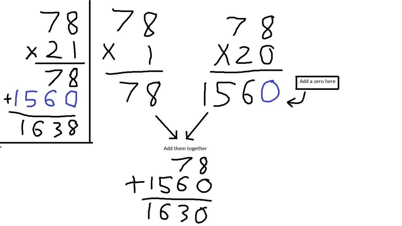 Estimate the product of 78×21, choose a method​-example-1