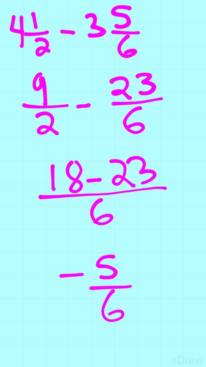 Find the difference and write in simplest form. 4 1/2 - 3 5/6-example-1