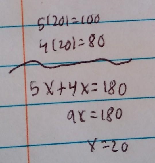 Angle A and Angle B are supplementary angles. The ratio of the measure of Angle A-example-1