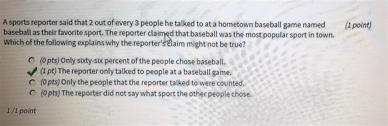 A sports reportor said that 2 out of every 3 people at a home town base ball game-example-1