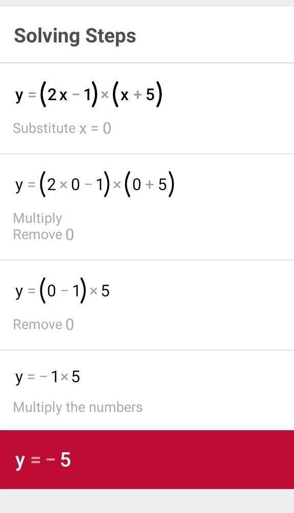 The factored form of a quadratic equation is y=(2x+1)(x-5), and the standard form-example-2