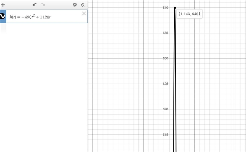 19. For livesh's Model A rocket, he uses the equation h=-490^2+ 1120t. When is the-example-1