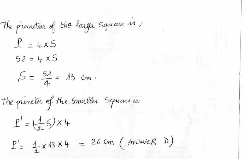 What is the perimeter of the smaller square​-example-1